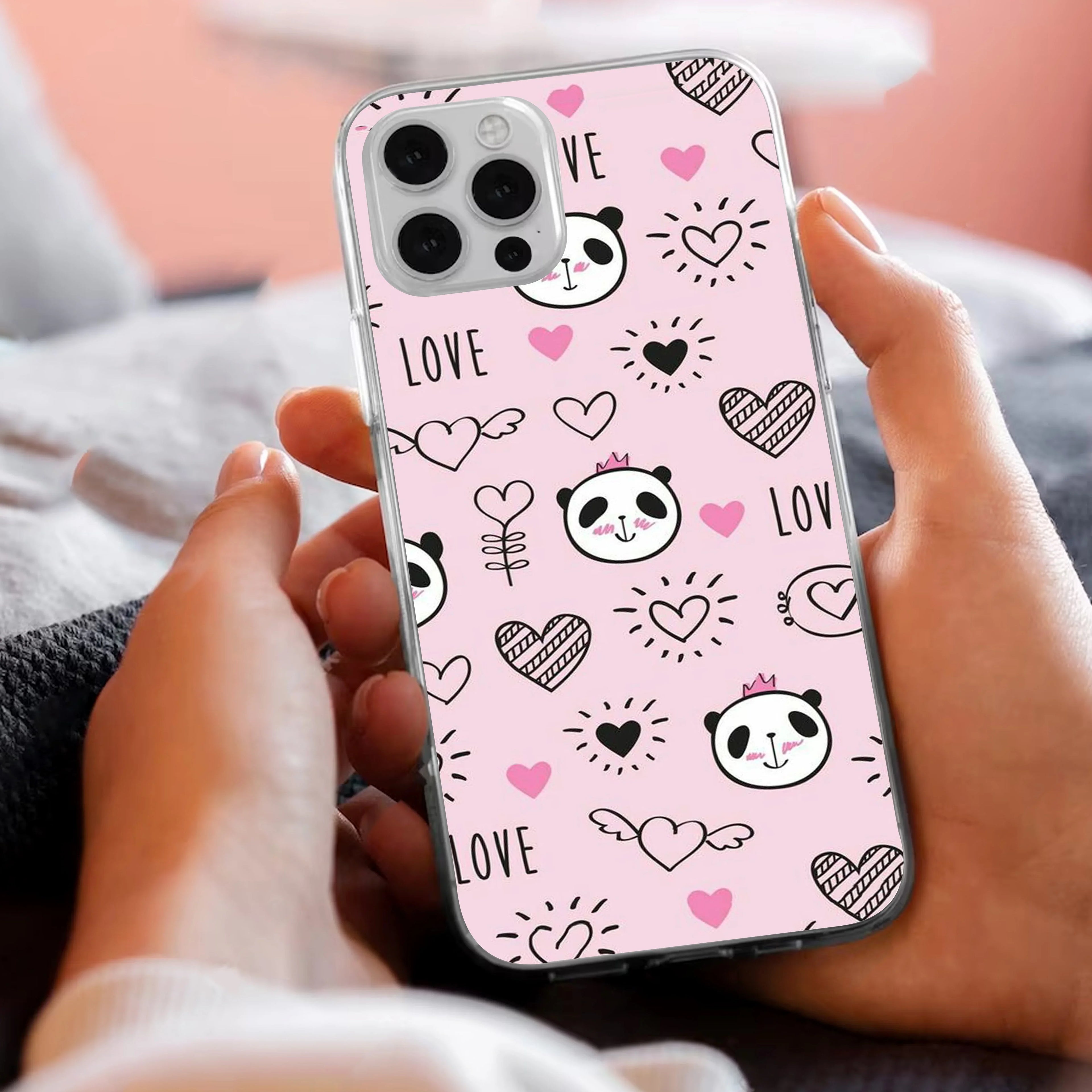 Cute Pink Panda Transparent Silicon Case For iPhone - ShopOnCliQ