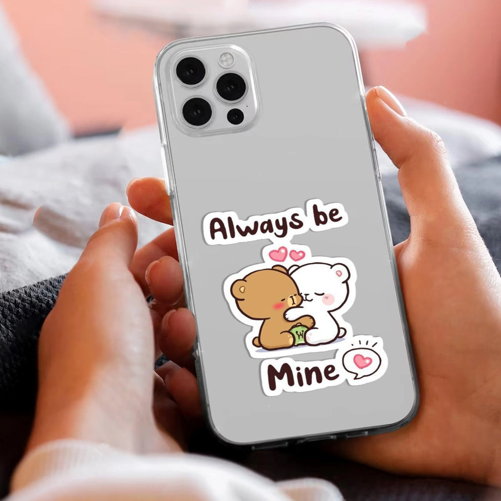 Cute Cuddle Bears Transparent Silicon Case For iPhone 14