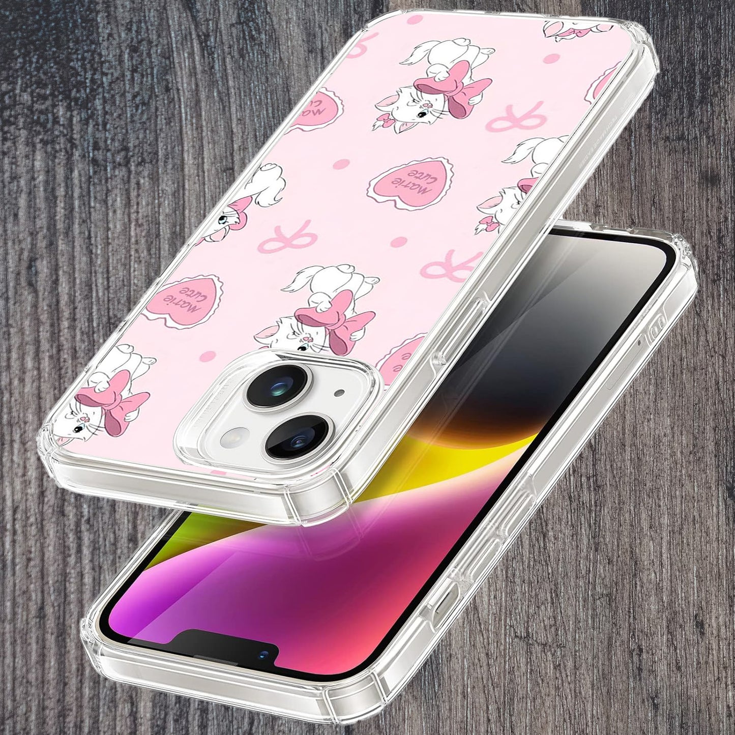 Cute Kitty Bliss Transparent Silicon Case For iPhone