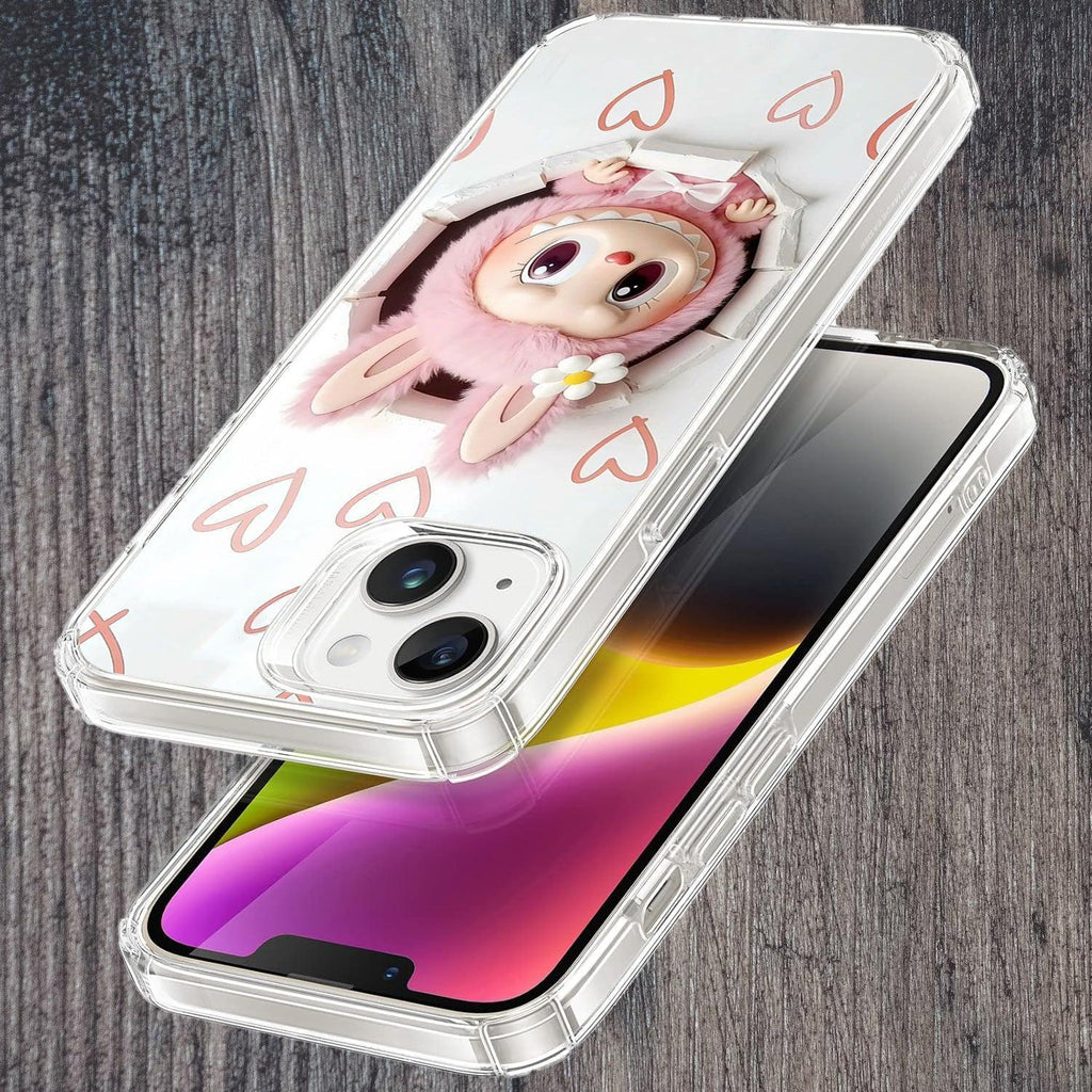 Labubu Trendy Transparent Silicon Case For iPhone 15 Pro