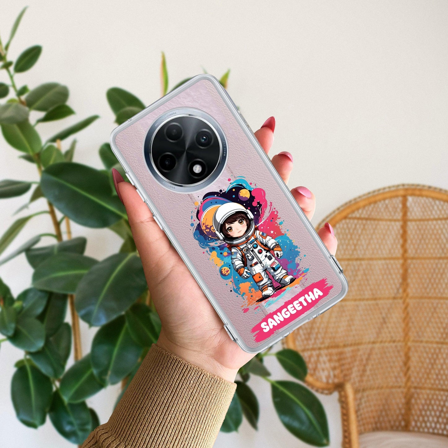 Astronaut Customize Transparent Silicon Case For Oppo