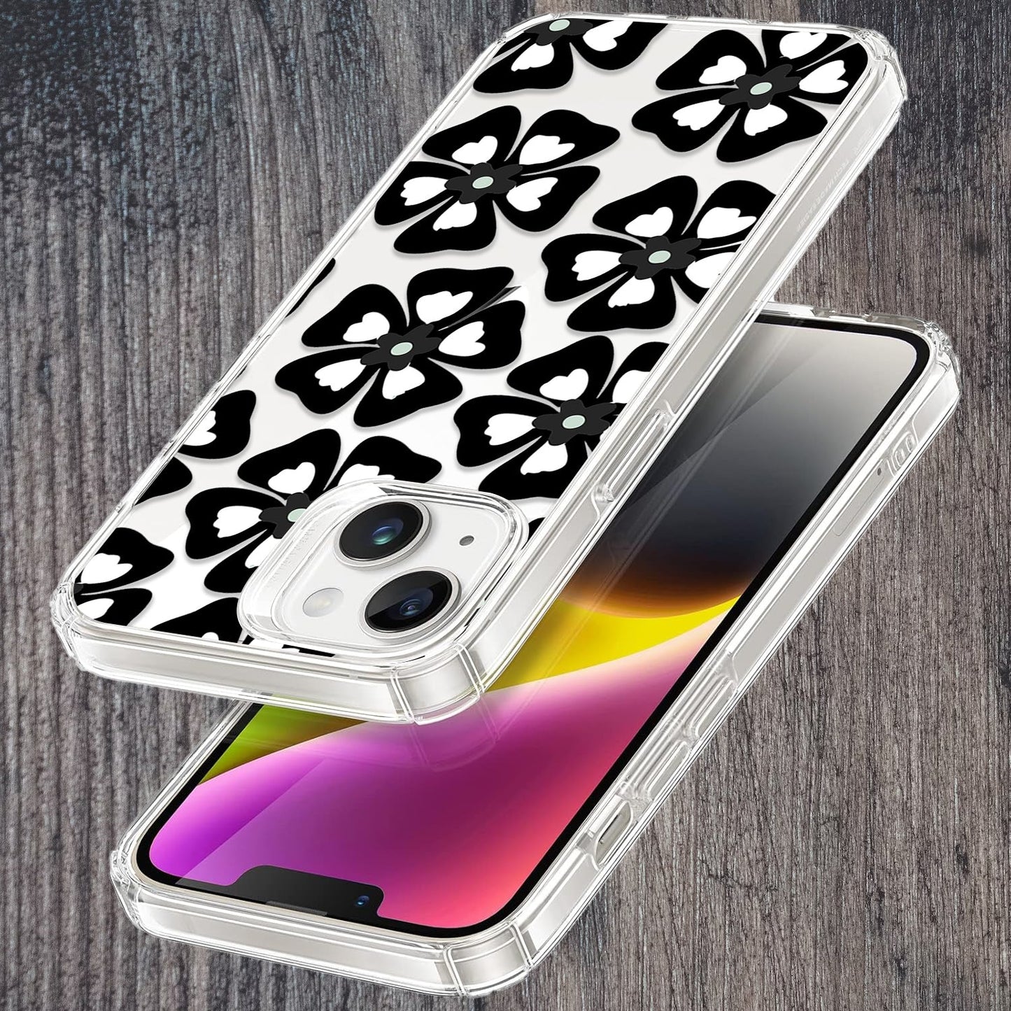 Black and White Flower Transparent Silicon case For Google