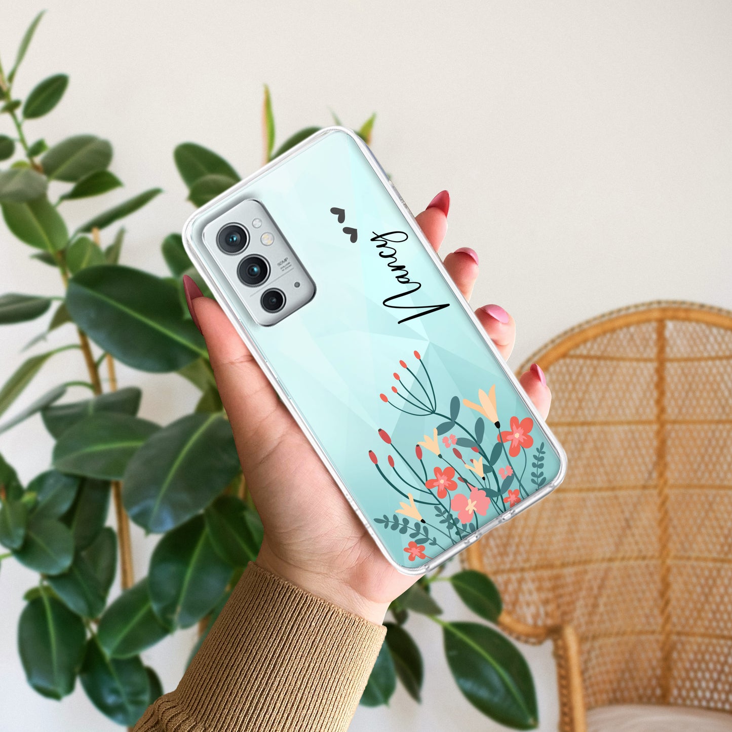 MultiColor Floral Customize Transparent Silicon Case For OnePlus