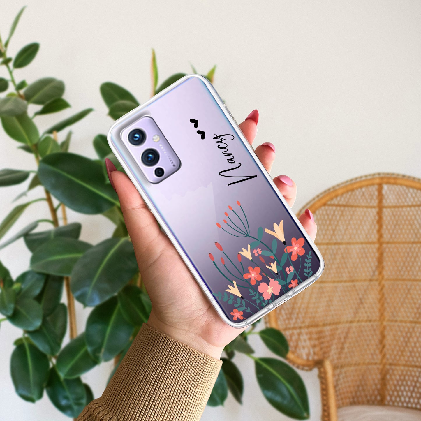 MultiColor Floral Customize Transparent Silicon Case For OnePlus