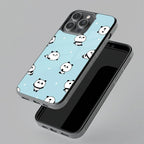 Cute Panda Blue Glass Case Cover For iQOO - ShopOnCliQ