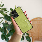 Customized luxury Mint Green leaves Glossy Metal Case Cover For Oppo - ShopOnCliQ