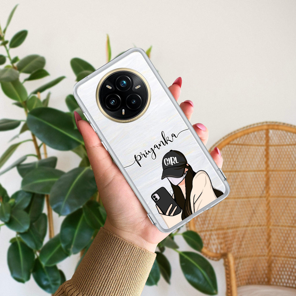 Stylish Girl With Cap Customize Transparent Silicon Case For Realme/Narzo - ShopOnCliQ