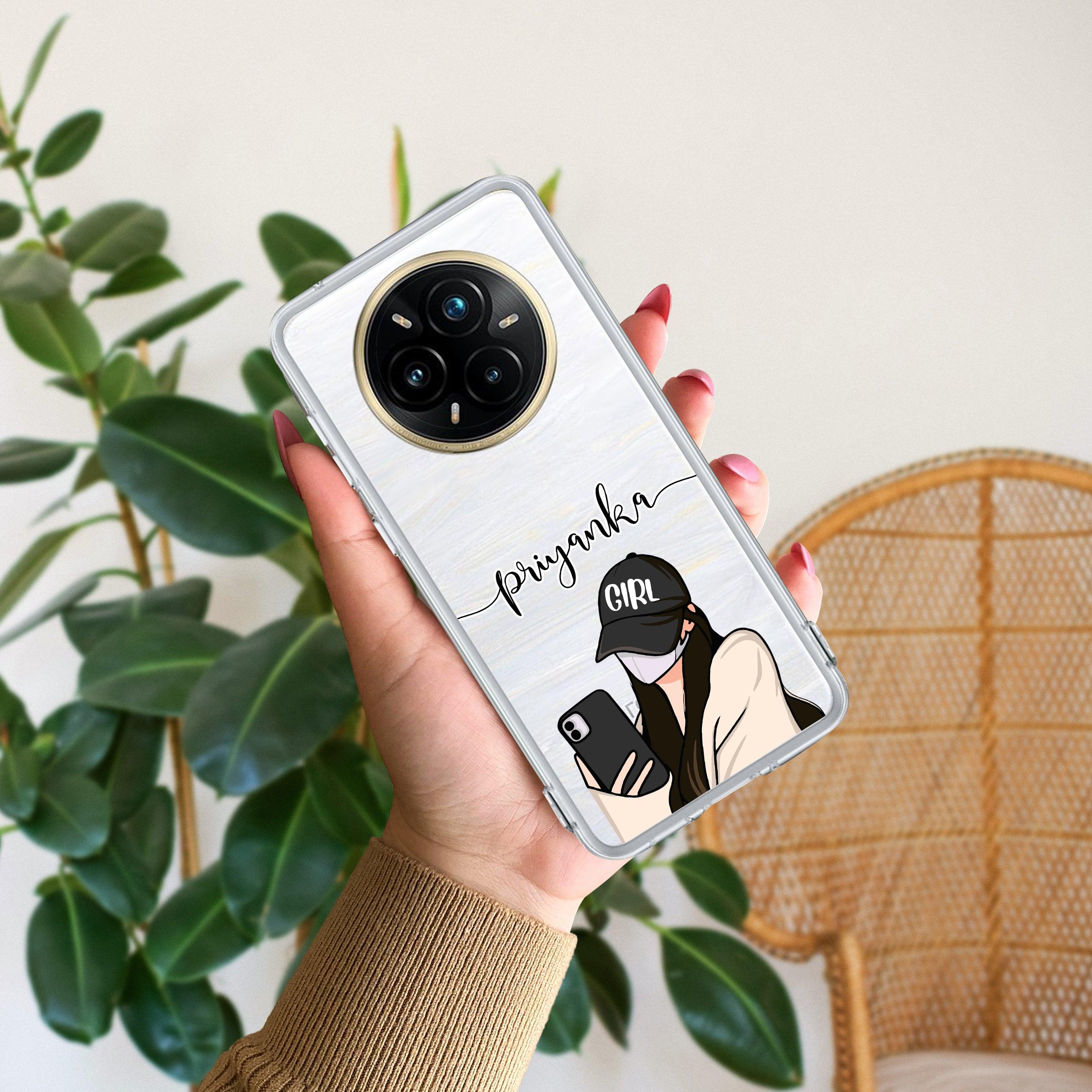 Stylish Girl With Cap Customize Transparent Silicon Case For Realme/Narzo - ShopOnCliQ