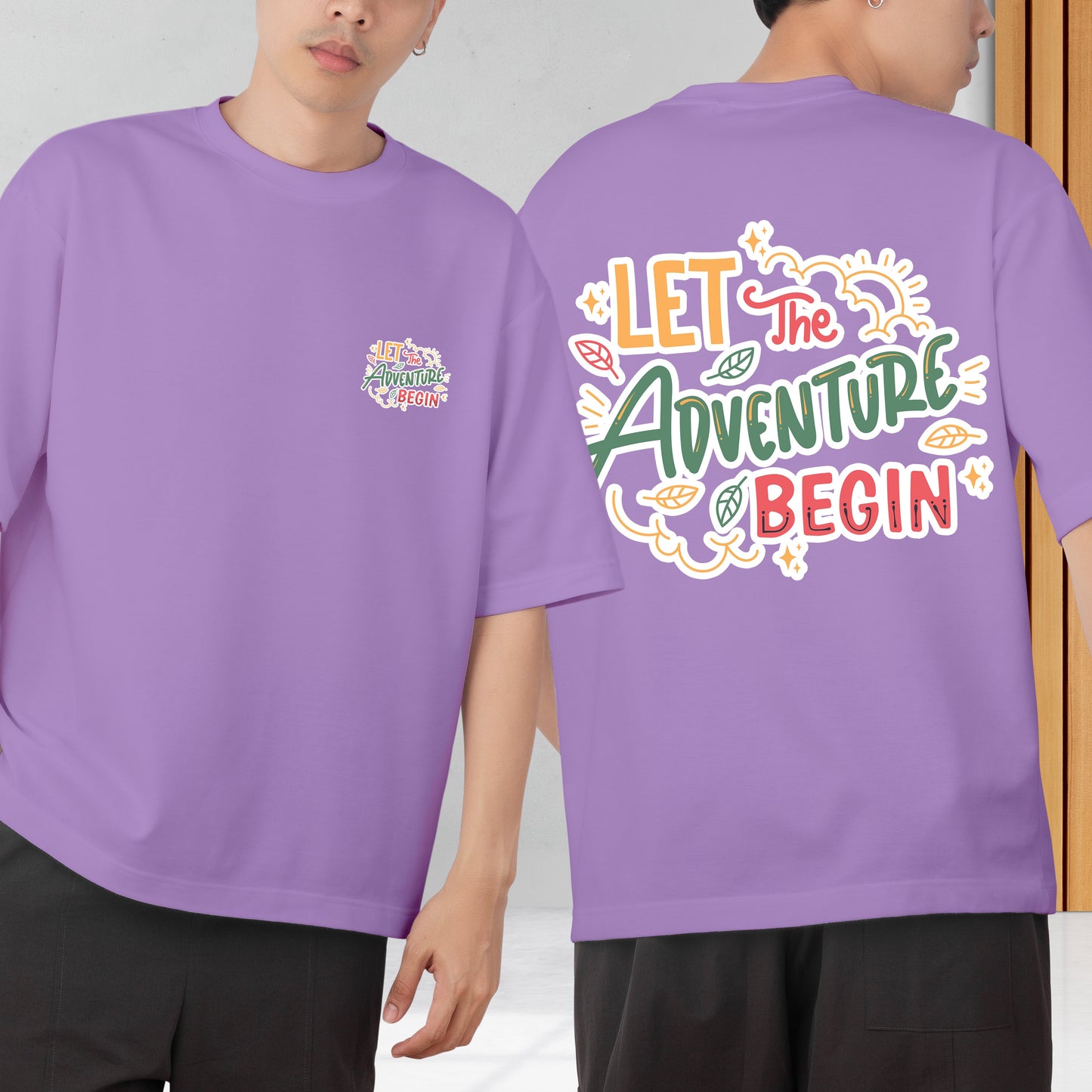 Advanture Begin Men's Cotton Graphic Print Oversized T-Shirt
