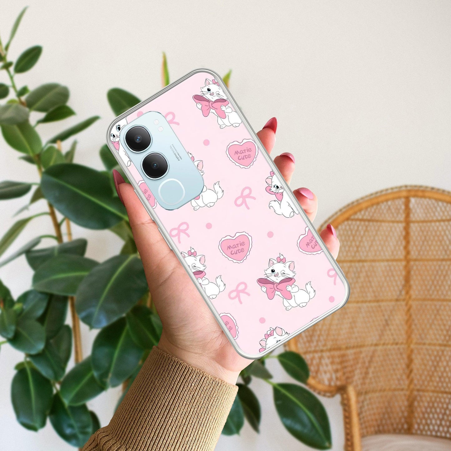 Cute Kitty Bliss Transparent Silicon Case For Vivo