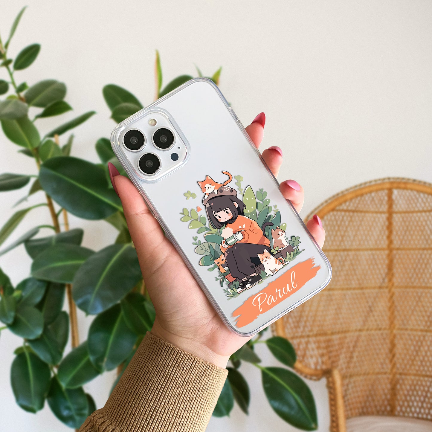 Cat Lover Customize Transparent Silicon Case For OnePlus