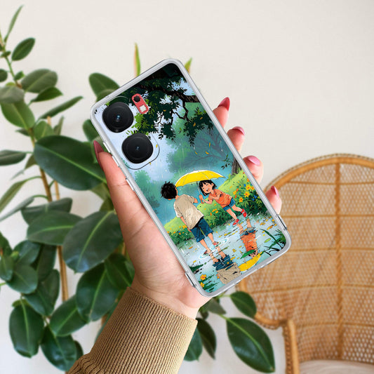 Raindrop Moments Transparent Silicon Case For iQOO