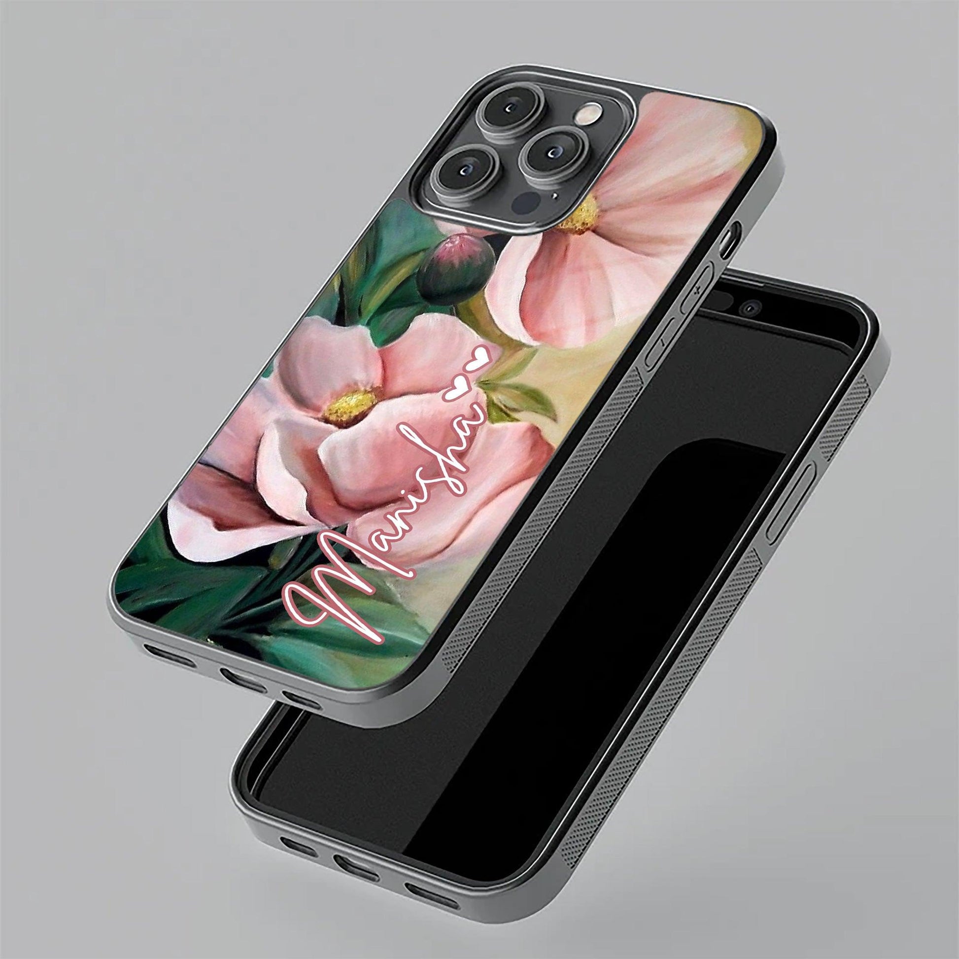 Paint Floral Poster Glass Case Cover For Vivo - ShopOnCliQ