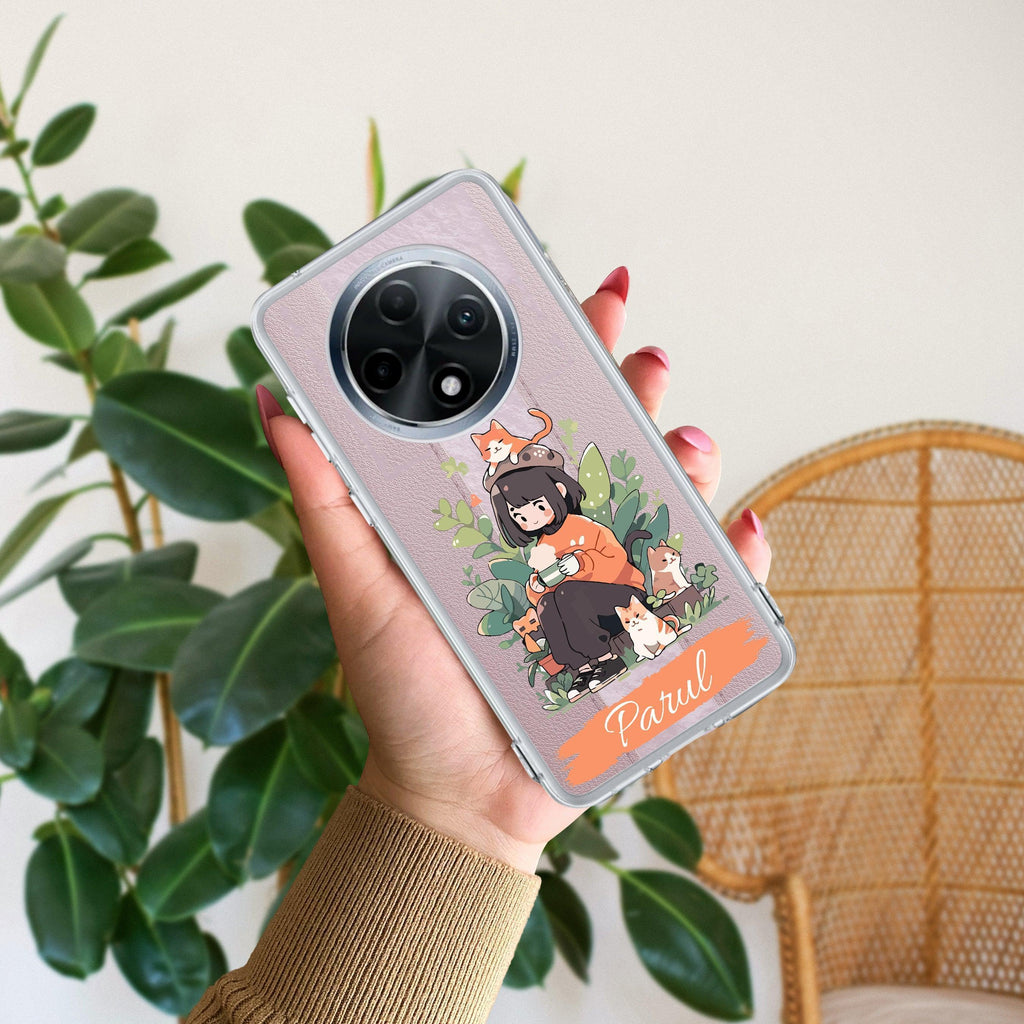 Cat Lover Customize Anti Yellow Case For Oppo F27 Pro Plus 5G