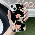 Retro Floral Transparent Silicon Case For iPhone