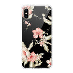 Retro Floral Transparent Silicon Case For iPhone
