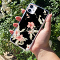 Retro Floral Transparent Silicon Case For iPhone 11