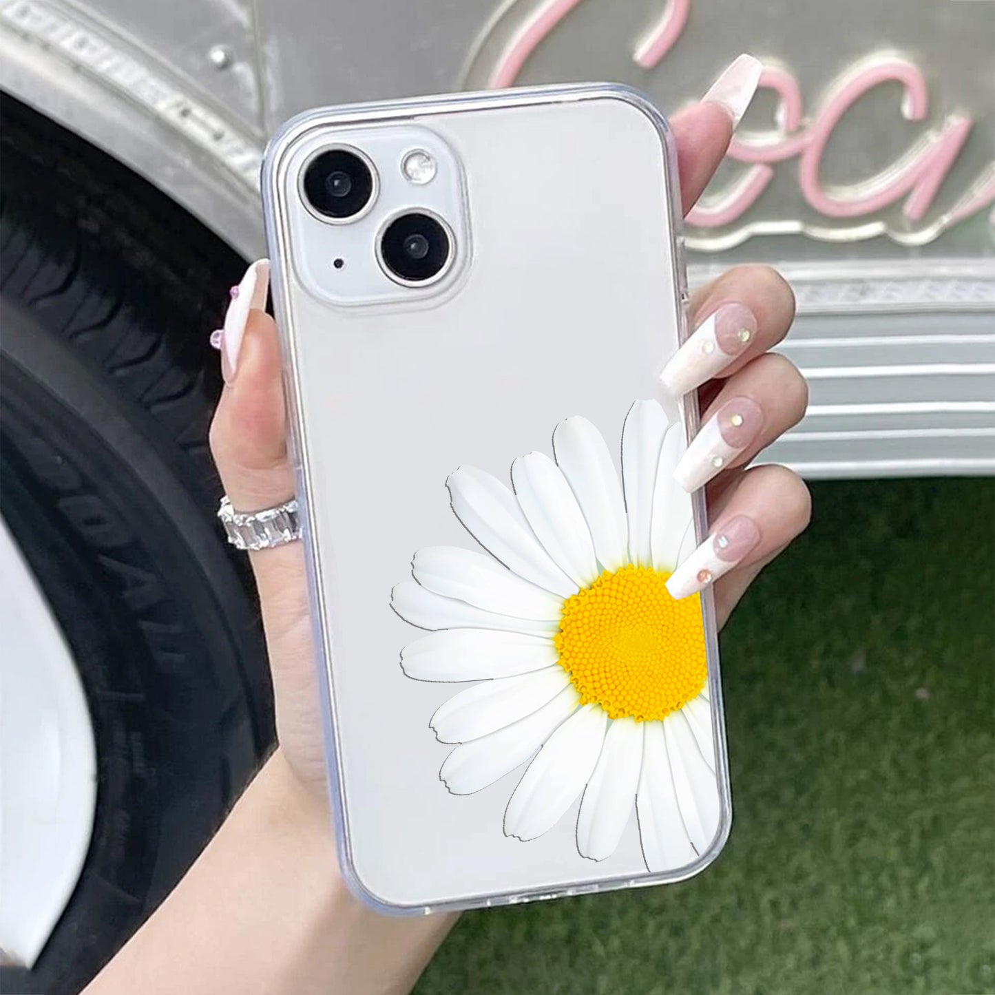 Daisy Flower Transparent silicon case For Google