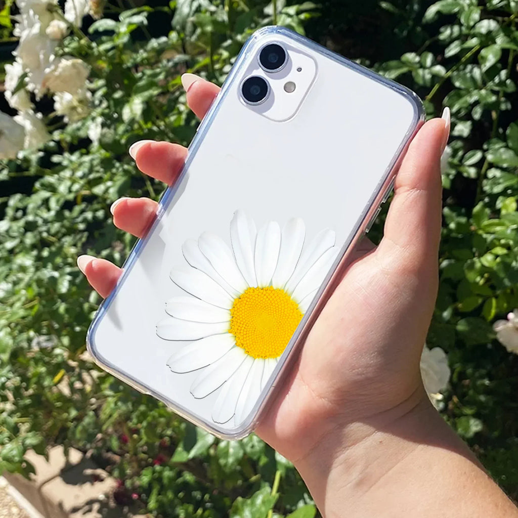 Daisy Flower Transparent silicon case For iPhone 14