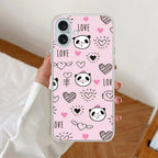 Cute Pink Panda Anti Yellow Clear Case For iPhone 17