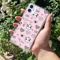Cute Pink Panda Transparent Silicon Case For iPhone 12