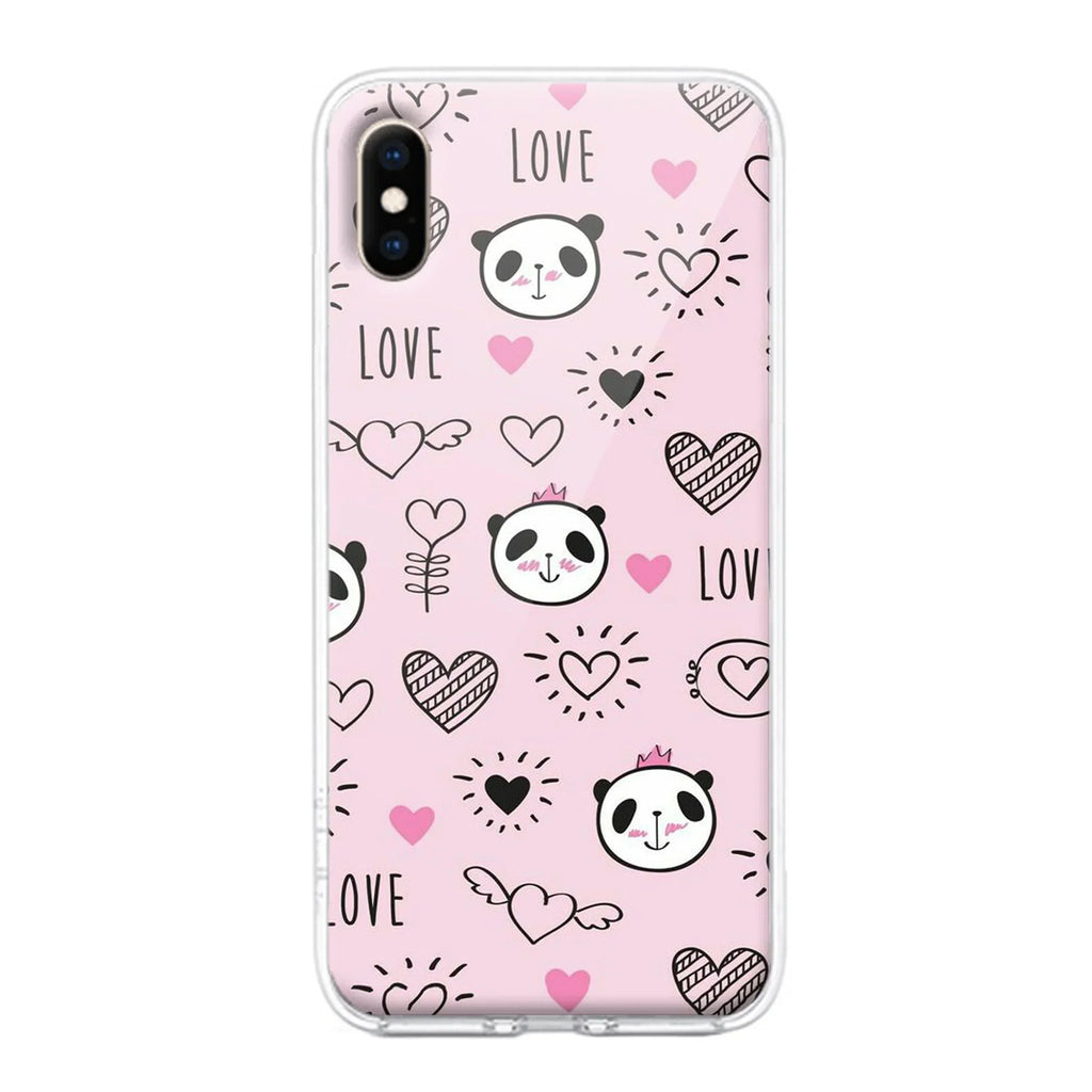 Cute Pink Panda Transparent Silicon Case For iPhone 14 Plus