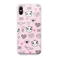 Cute Pink Panda Transparent Silicon Case For iPhone X/Xs