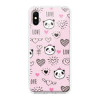 Cute Pink Panda Transparent Silicon Case For iPhone 14 Plus