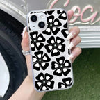 Black and White Flower Transparent Silicon case For Google Pixel 9