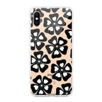 Black and White Flower Transparent Silicon case For iPhone