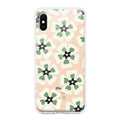 Black and Green Flower Transparent silicon case For iPhone X/Xs