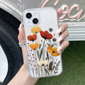 Vintage Wildflower Anti Yellow Clear Case For iPhone 13