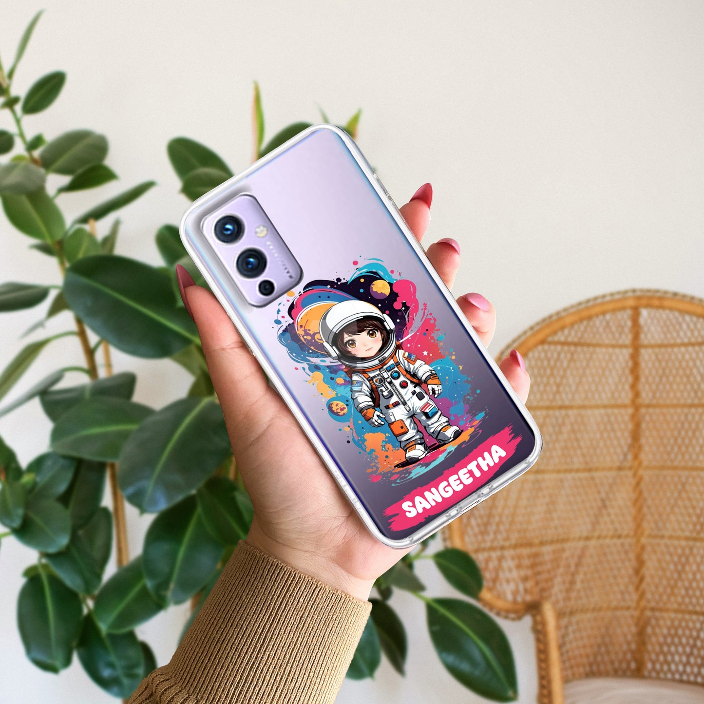 Astronaut Customize Transparent Silicon Case For OnePlus