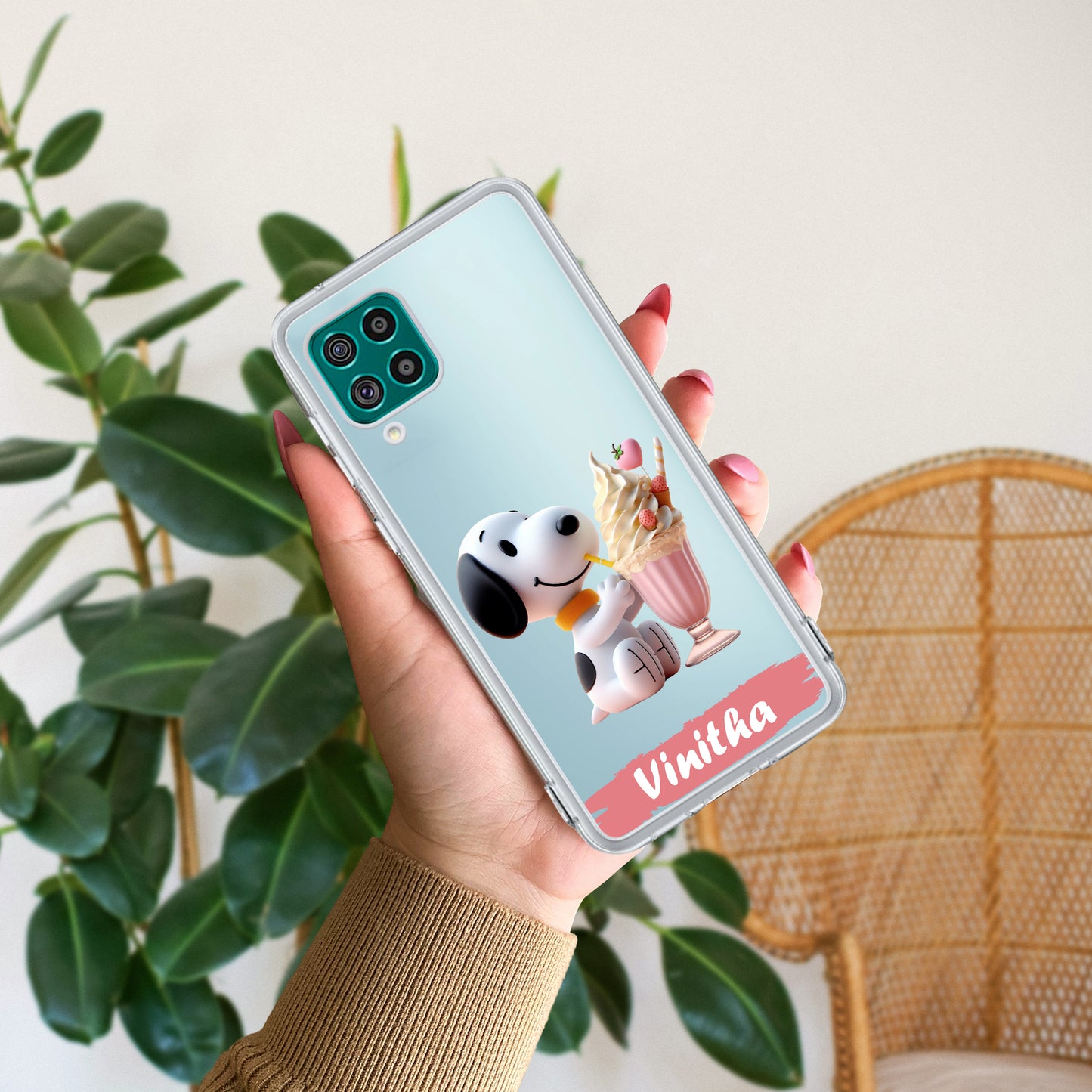 Snoopy Customize Transparent Silicon Case For Samsung