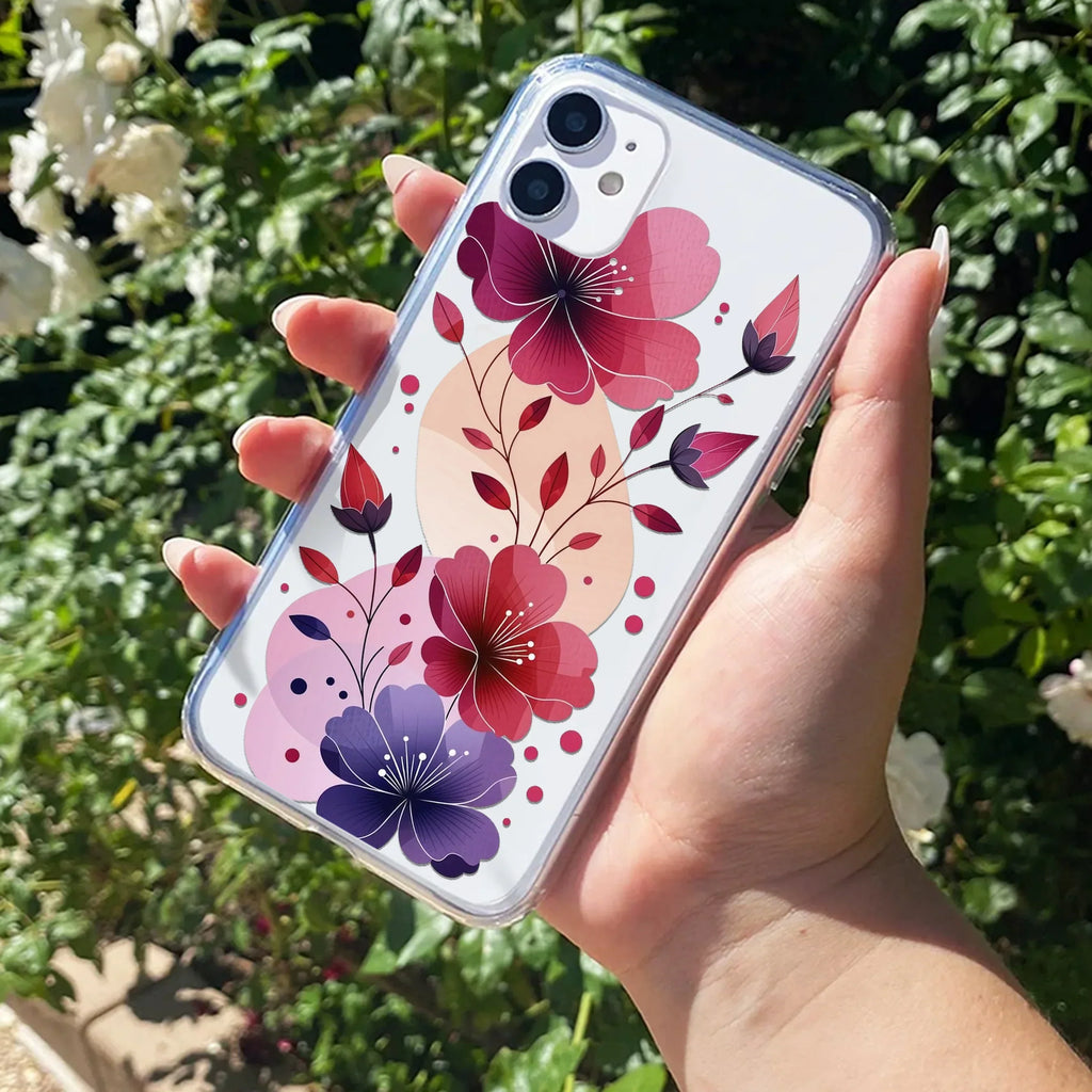 Stunning Floral Transparent Silicon Case For iPhone 14