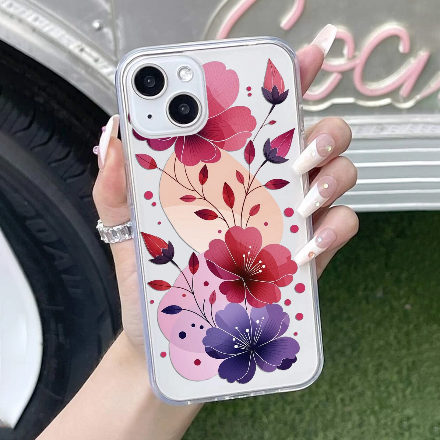 Stunning Floral Transparent Silicon Case For iPhone