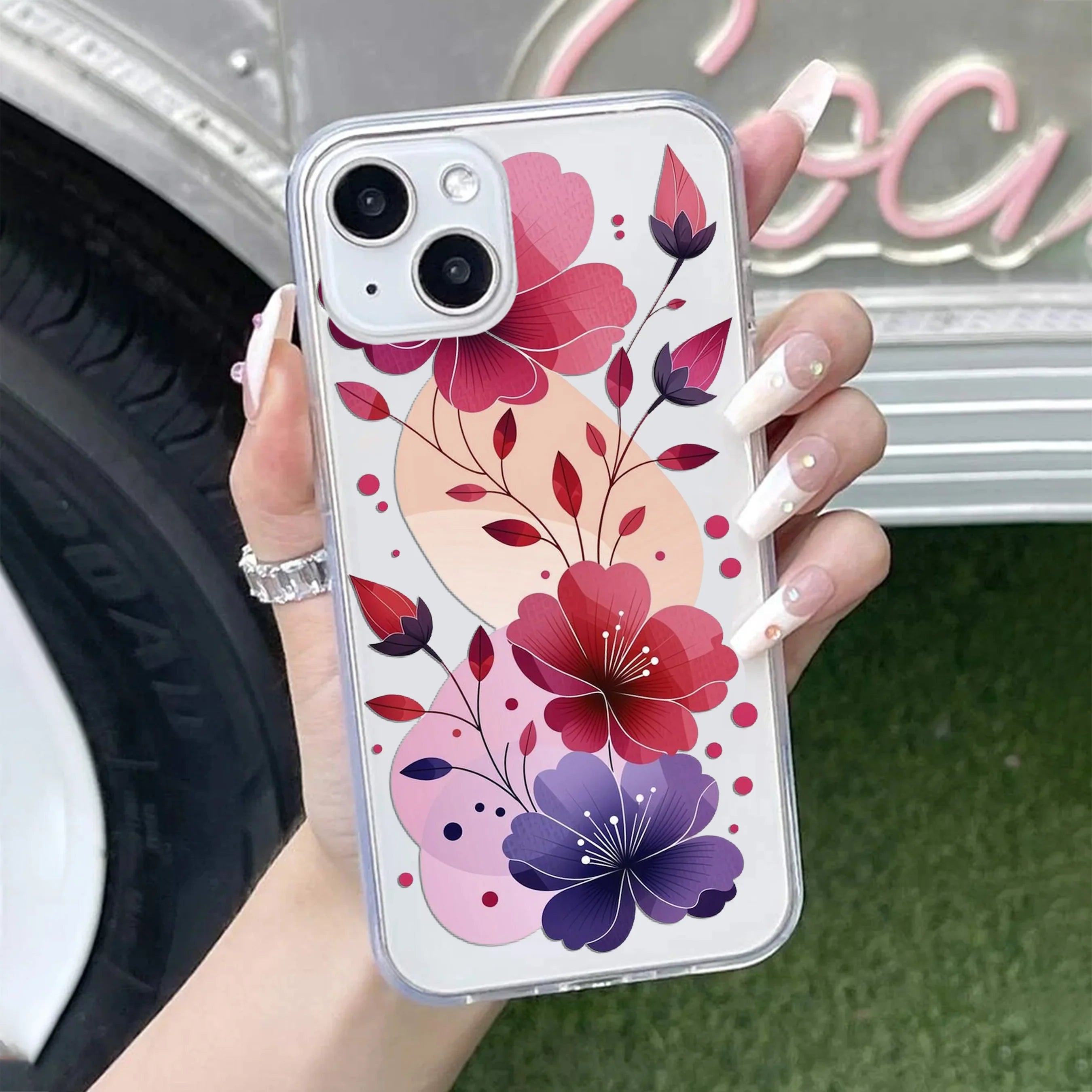 Stunning Floral Transparent Silicon Case For iPhone - ShopOnCliQ