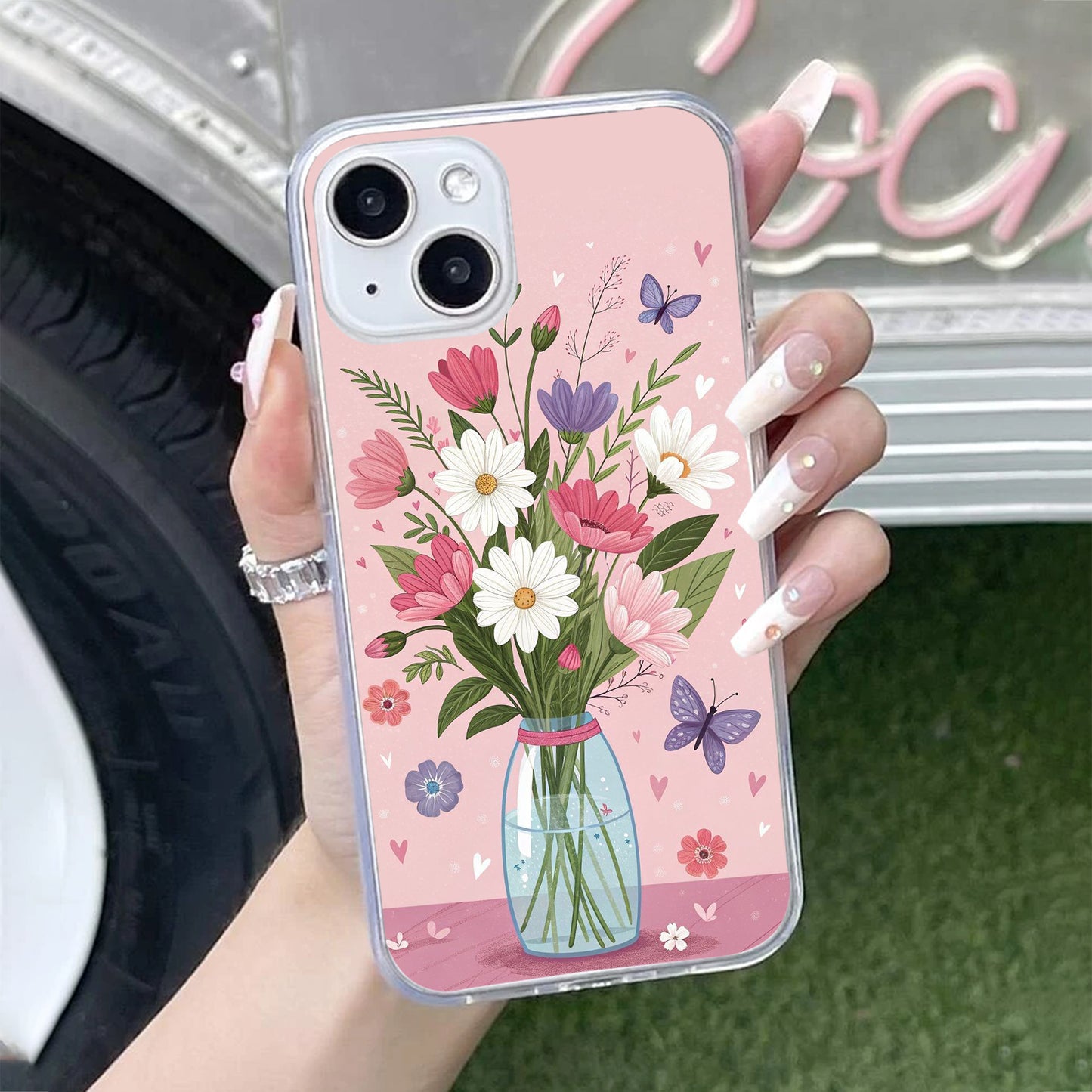 Spring in a Vase Transparent Silicon Case For iPhone
