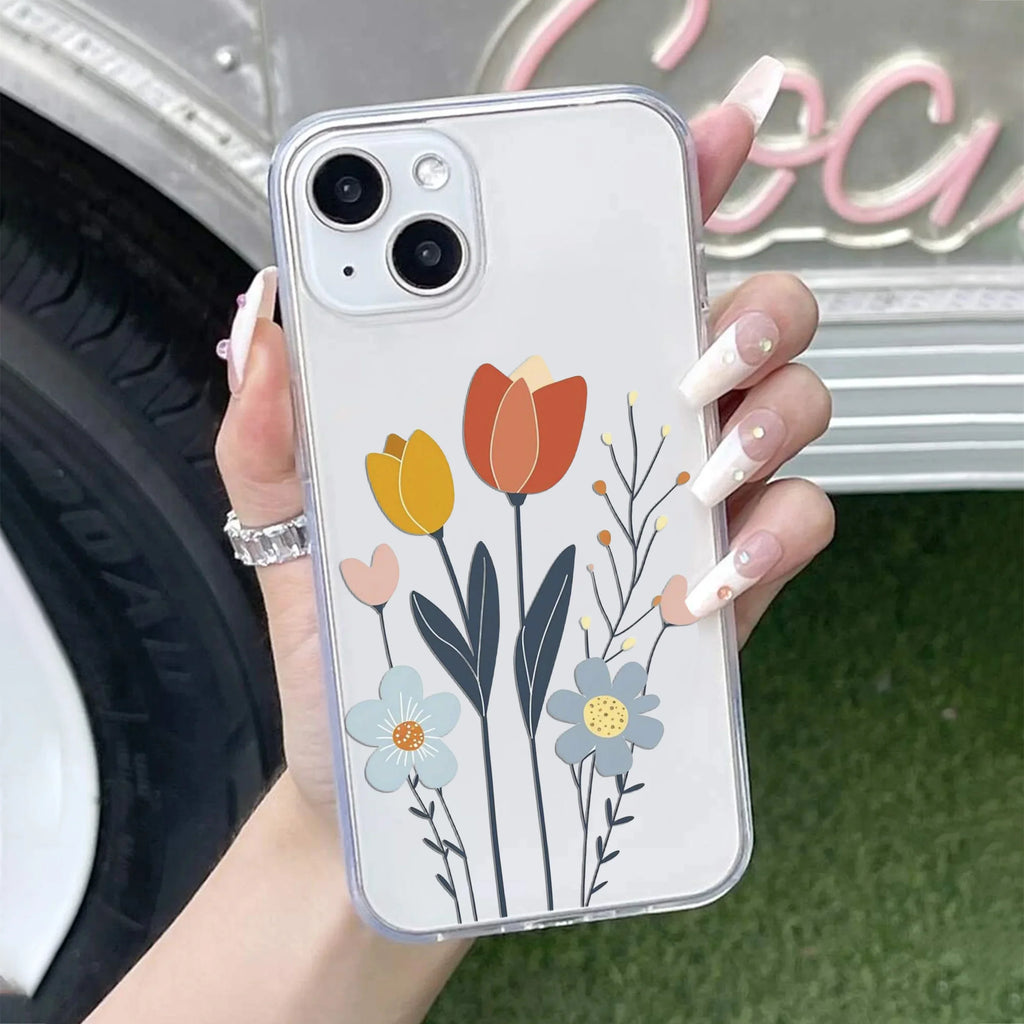 Minimal Flora Transparent Silicon Case For iPhone - ShopOnCliQ