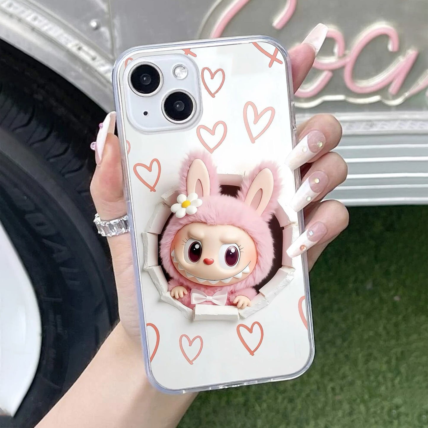 Labubu Trendy Transparent Silicon Case For iPhone