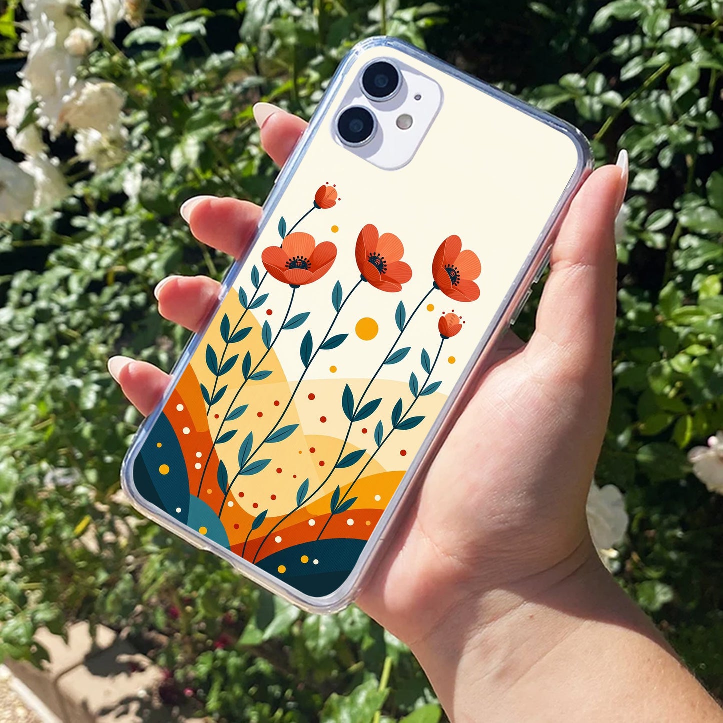 Hillside Bloom Transparent Silicon Case For iPhone