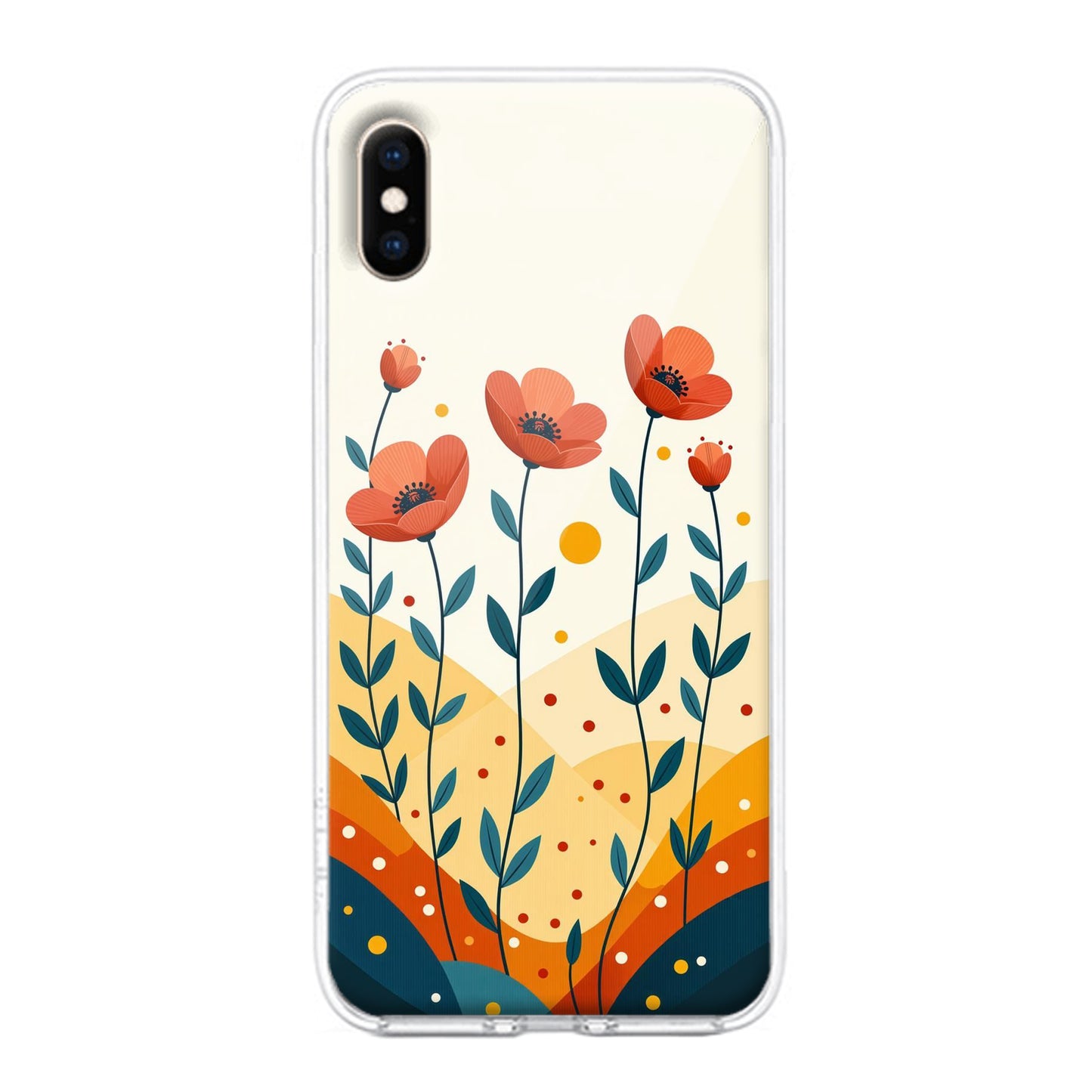 Hillside Bloom Transparent Silicon Case For iPhone