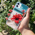 Gurhal Floral Anti Yellow Clear Case For iPhone 11