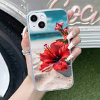 Gurhal Floral Anti Yellow Clear Case For iPhone 13 Mini