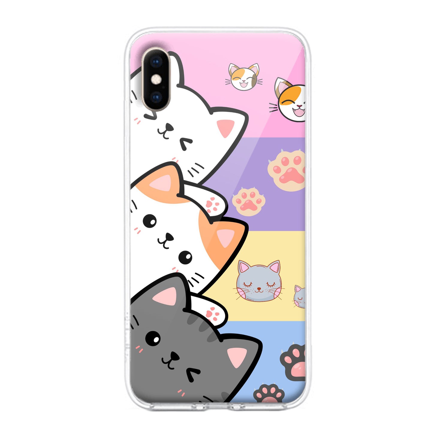 Cute Cat Transparent Silicon Case For iPhone