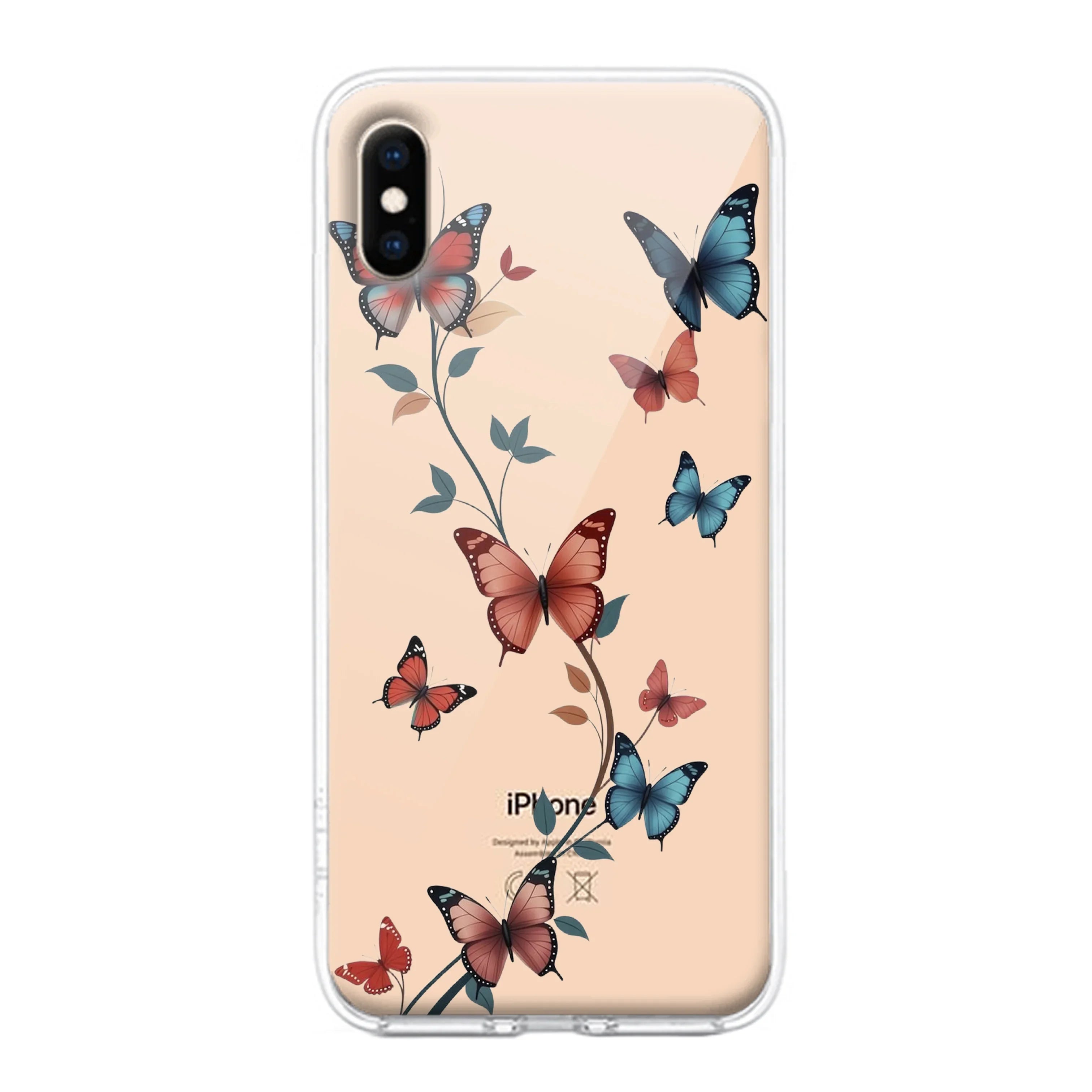 Butterfly Floral Design Transparent Silicon Case For iPhone - ShopOnCliQ