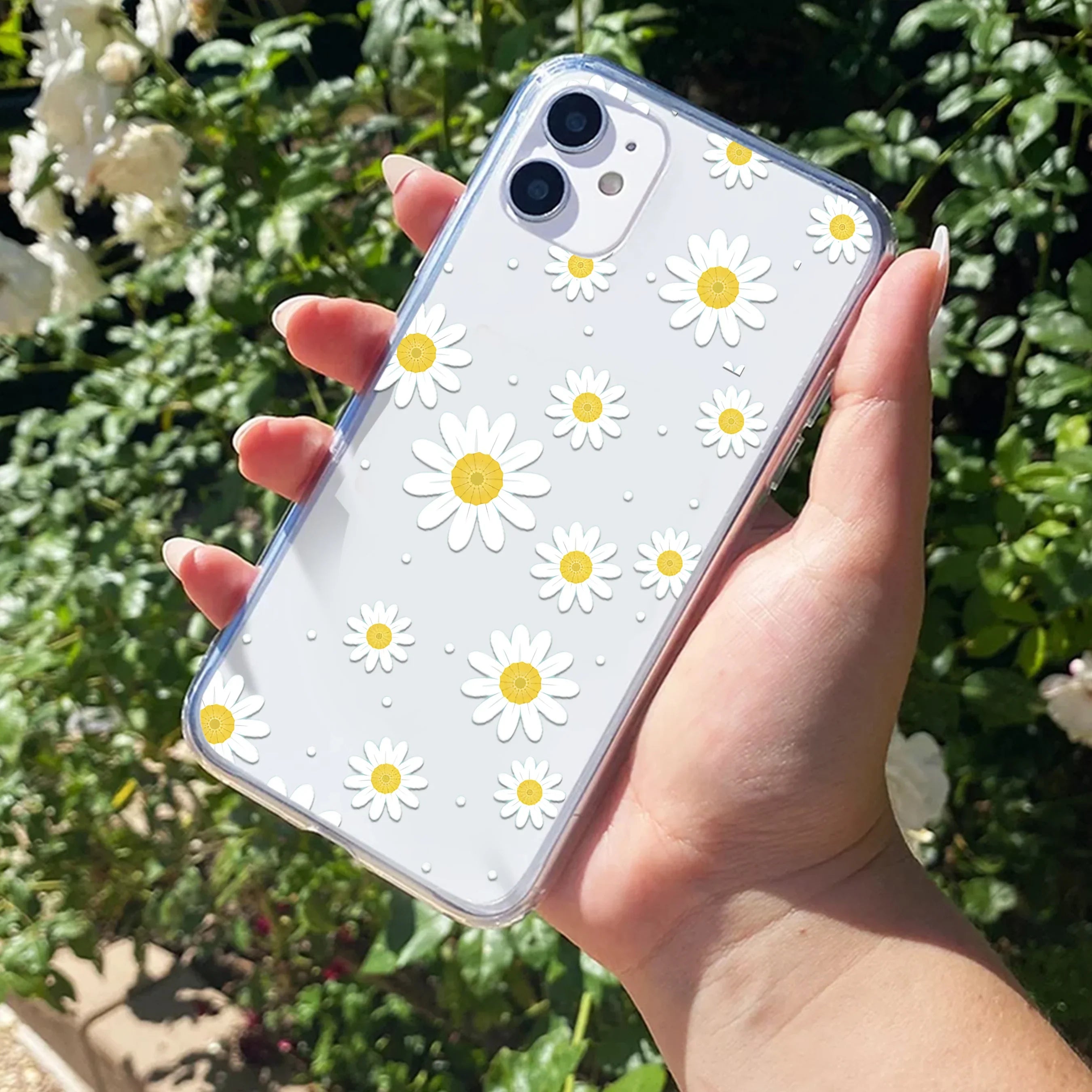 Beautiful Daisy Floral Transparent Silicon Case For iPhone - ShopOnCliQ