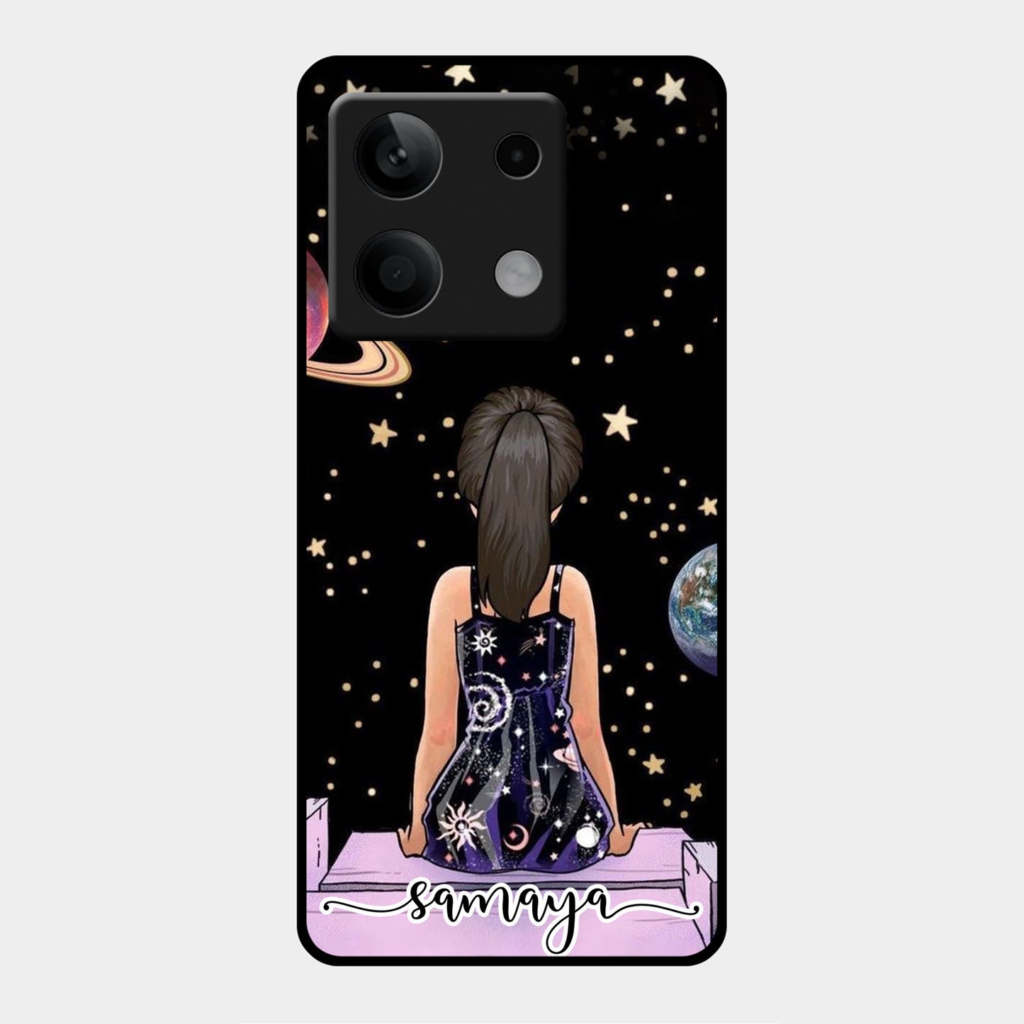 Girl In Universe Customised Glossy Metal Case Cover For Redmi