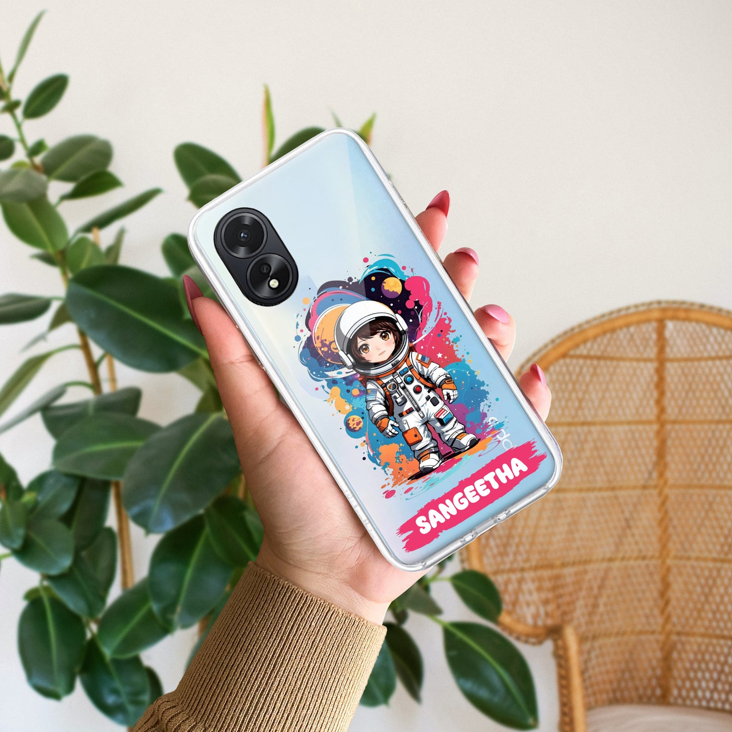 Astronaut Customize Transparent Silicon Case For Oppo