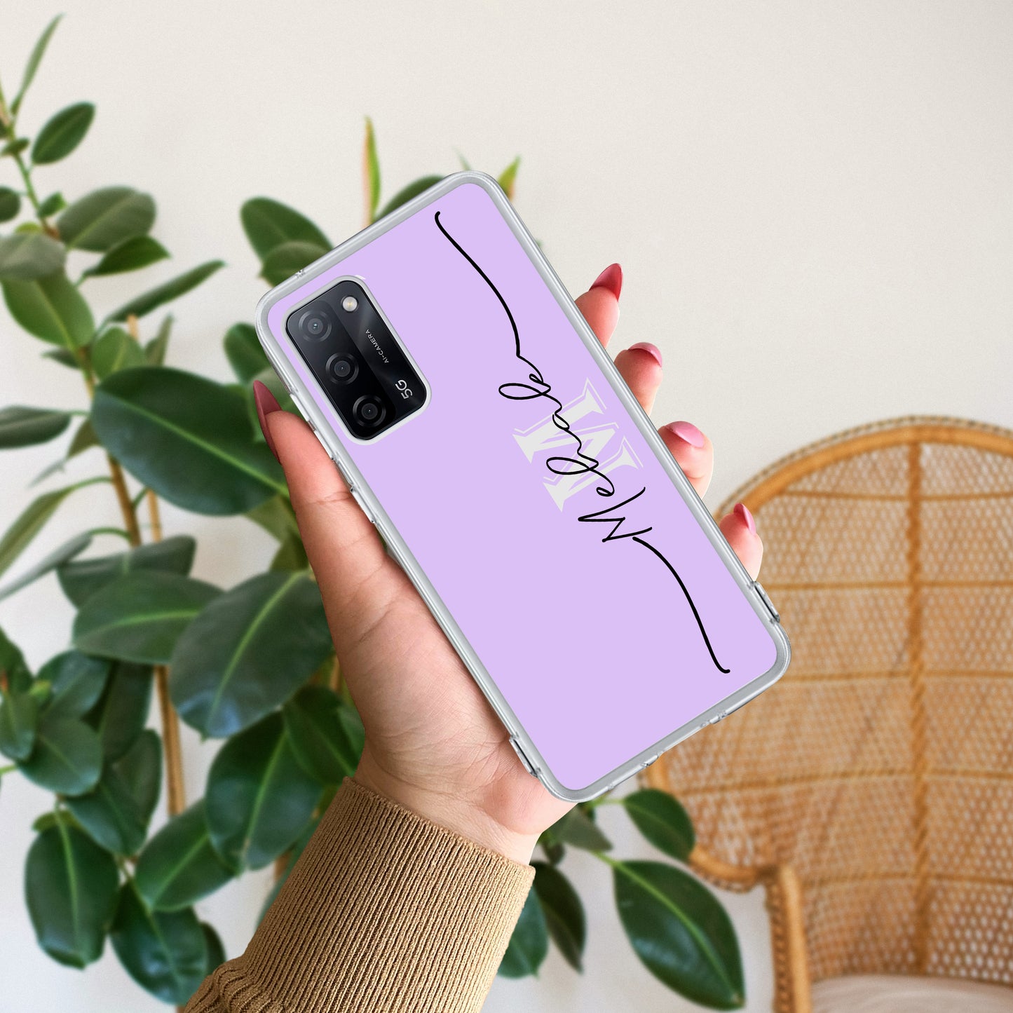 Personalized Initials Lavender Silicon Case For Oppo